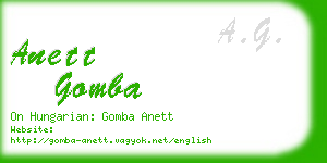 anett gomba business card